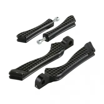 Rebuffini Mini Pilot/Brake/Shift Peg Kit in Grain Black Anodised Finish For Traditional HD Male Mount Models (000594N)