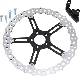 Arlen Ness 15 Inch Floating Jagged Big Brake Rotor Kit For 2018-2024 Softail Models (Non Inverted Forks) With 17 Inch Or Larger Front Wheel (Hub Mount) (02-996)