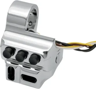 Performance Machine 5 Button Left Side Contour Switch Housing in Chrome Finish For Use With Cable Clutch 1998-2013 FLT Models (0062-2045-CH)