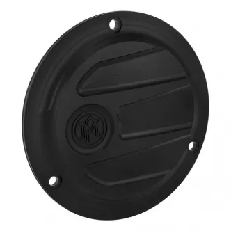 Performance Machine Scallop 3 Hole Derby Cover in Black Ops Finish For 1970-1998 B.T. Models (0177-2027-SMB)