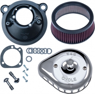 S&S Mini Teardrop Stealth Air Cleaner Kit in Chrome Finish For 2007-2020 HD XL Sportster Models (170-0439C)