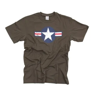  Army Surplus T-shirt Air Force Star & Bars Green Size Large (ARM440545)