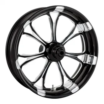 Performance Machine 18 x 3.5 Front Paramount Wheel In Contrast Cut Finish For Harley Davidson 2018-2021 FLFB Softail Fat Boy Models (1512-7806R-PAR-BM)