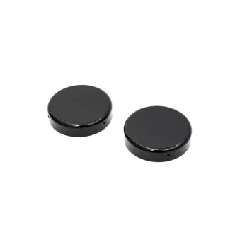 Killer Custom 2 Piece Fork Tube Cap Bolt Cover Set In Gloss Black For Harley Davidson 2018-2023 Softail FXBR/S Breakout Models (Caps-D49-FXBR)