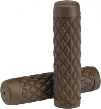 Biltwell 1 Inch Torker TPV Grips in Chocolate Finish (6705-0401)