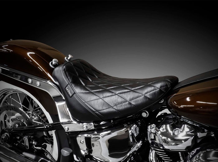Le Pera Bare Bones Diamond Stitched Solo Seat For Harley Davidson 2018 2023 Softail Deluxe Flde