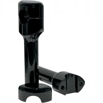 La Choppers 6 Inch Smooth Risers in Black Finish For 1-1/4 Inch Handlebars (LA-7406-06B)