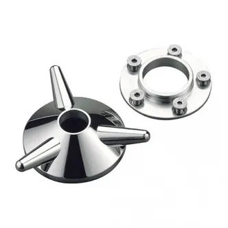 Kustom Tech Spinner Wheel Hub Cover in Polished Finish For 2000-2020 Harley Davidson With Aftermarket Laced & Billet Wheels (Excluding Models With Open Center Brake Rotors) Models (08-010)