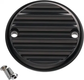 Joker Machine Finned Black Timing Cover For M8 Models (02-970-1)