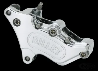 Harrison Billet 4 Piston Front Brake Caliper In Polished Or Black Finish For Harley Davidson 1976-1983 Sportster, FX & FXWG Models