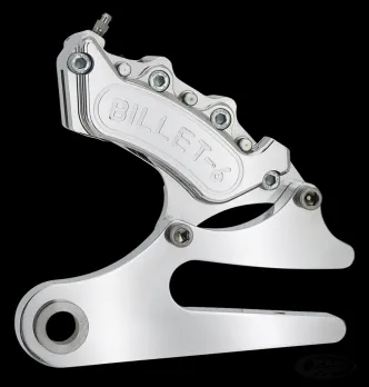 Harrison Billet Rear Mini 6 Piston Caliper With Bracket In Polished Or Black Finish For Harley Davidson 1990-1999 Dyna Models