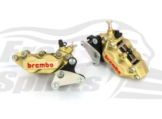 Free Spirits Front 4 Piston Brake Calipers Kit In Gold For Harley Davidson XG 750A Street Rod Models (203503G)