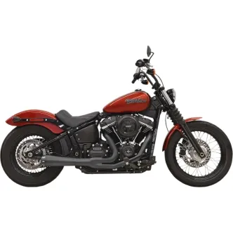 Bassani Road Rage 2 Into 1 Exhaust System in Black Finish For 2018-2024 Softail Street Bob, Low Rider, Slim & Fat Bob Models (1S72RB)