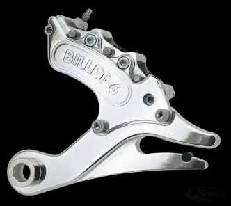 Harrison Billet Rear Mini 6 Piston Caliper With Bracket In Polished Or Black Finish For Harley Davidson 2006-2011 Dyna Models