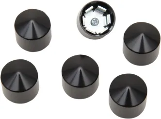 Ciro Rocker Box Bolt Caps in Black Finish For 1999-2017 Dyna, Touring & Softail Models (70008)