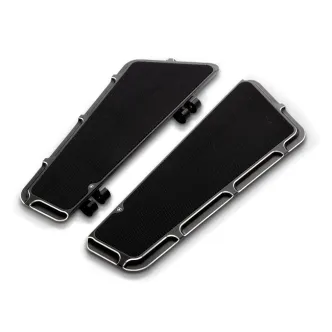 Arlen Ness Fusion Beveled Driver Floorboards In Black For Harley Davidson 1986-2017 Softail, 2012-2016 Dyna FLD Switchback & 1983-2021 Touring & Trike Models (15-410)