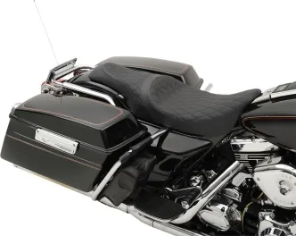 Drag Specialties Caballero Diamond Stitched 2-Up Vinyl Seat For Harley Davidson 1999-2007 FLHR Road King & 2006-2007 FLHX Street Glide Models (0801-1133)