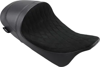 Drag Specialties Ez-On Mount Low-Profile Faux Suede Diamond Stitched Solo Seat For Harley Davidson 2008-2024 Touring Models (0801-1255)