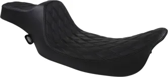 Drag Specialties Predator III Double Diamond Black Stitched Extended Reach Seat For Harley Davidson 1999-2007 FLHR Road King & 2006-2007 FLHX Street Glide Models (0801-1369)