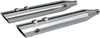 S&S Cycle Slash Cut Slip-On Mufflers In Chrome For Harley Davidson 1995-2016 Touring Models & 2009-2021 Trike Models (550-0691)