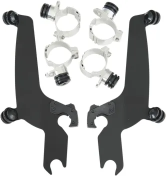 Memphis Shades No-Tool Trigger-Lock Mounting Kit For Memphis Sportshield In Black Finish For Kawasaki And Yamaha Models (MEB8934)