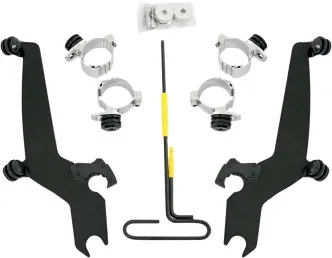 Memphis Shades No-Tool Trigger-Lock Mounting Kit For Memphis Sportshield In Black Finish For Honda Models (MEB8916)