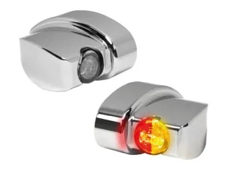 Heinz Bikes NANO Series Winglets 3-In-1 Turn Signals, Brake & Taillights in Chrome Finish For 1999-2024 H-D Models (HBWLN-3TS-C)