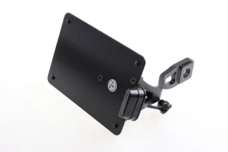 Cult Werk  Side Mount License Plate Bracket Kit Netherland 210mm x 140mm Black Powder Coated For Indian 2015-2023 Models (Except FTR Models) (IN-SCO016-NL)