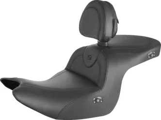 Saddlemen Heated Roadsofa Smooth Seat With Drivers Backrest For Honda 2018-2022 GL1800 Goldwing Models (H18-07-187BRHCT)