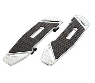 Arlen Ness SpeedLiner Driver Floorboards In Chrome For Harley Davidson 1986-2017 Softail, 2012-2016 Dyna FLD Switchback, 1983-2023 Touring & 2009-2023 Trike Models (410-022)