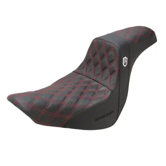 Saddlemen SDC Performance Gripper Seat  in Black With Red Stitching For 2008-2023 FLHR, FLHT, FLHX & FLTR Models (SC80807DR)