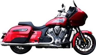 KessTech Deep Spirit 2 Into 2 Slip-Ons In Chrome With Deep Spirit Chrome End Caps For Indian 2020-2022 Challenger Models (202-IM42-719)