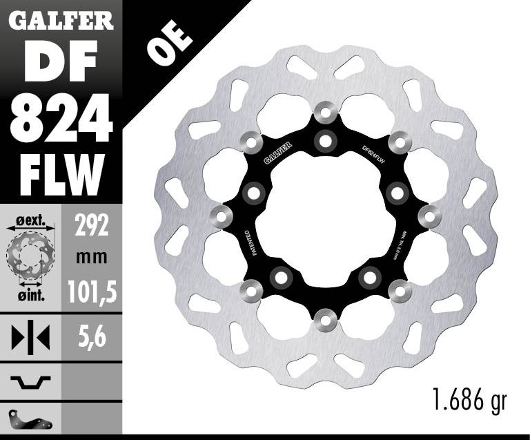 Galfer Rear Floating Wave Brake Disc For Harley Davidson 2002-2005 V ...