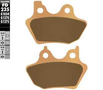 Galfer Sintered Metal Street Compound (1370/1371) Front/Rear Brake Pads For Harley Davidson 2000-2007 Big Twin Models (Excl. FLSTS/FXSTS & 2004-2007 Sportster Models) (FD235G1370)