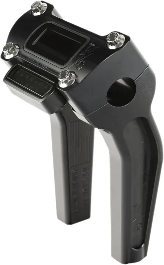 Thrashin Supply Co. 6.5 Inch Tall Pullback Handlebar Riser In Black Finish With Gauge Cut Out (TSC-6500-1)