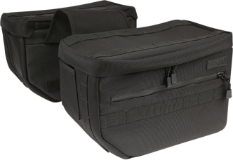 Thrashin Supply Co. Saddlebag Escape Throw-Over Saddlebags In Black (TSB-0003)