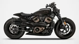 Zard 2 into 1 into 2 Euro 5 GT Exhaust In Matte Black Finish For 2021-2024 Harley Davidson Sportster S RH1250S (ZHD006S10SCO-B)