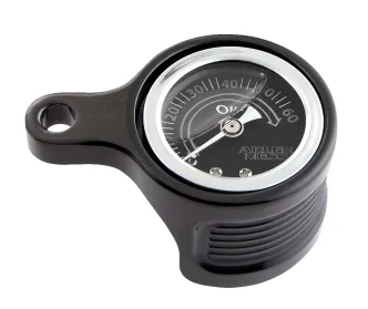 Arlen Ness Method Oil Pressure Gauge In Black For Harley Davidson 2017-2023 M8 Touring & Softail Models (610-101)