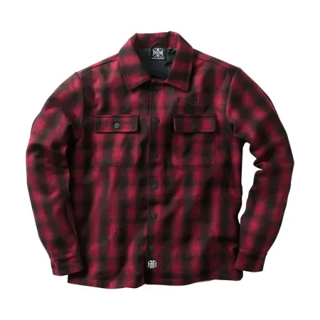 West Coast Choppers Wool Lined Plaidshirt Red/Black Size XL (WCCJS046RDXL)