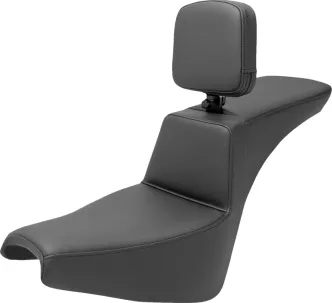 Saddlemen Tour Step Up Plain Seat With Drivers Backrest For Harley Davidson 2018-2023 FXBB & FXST Softail Models (818-30-194BR)