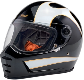Biltwell Lane Splitter ECE R22.06 Helmet In White Flames - S (1004-570-502)