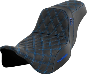 Saddlemen Pro Series SDC Performance Grip Seat With Blue Stitching For Harley Davidson 2008-2024 FLHR, FLHT, FLHX & FLTR Touring Models (Does Not Fit 2023-2024 CVO Models) (SC80807BLU)