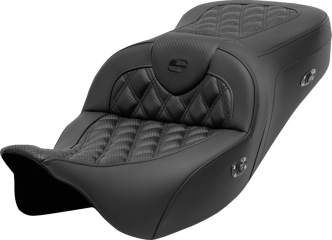 Saddlemen Heated Roadsofa Carbon Fiber Lattice Stitched Seat For Harley Davidson 2008-2024 Touring Models (808-07CF-182HCT)