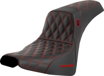 Saddlemen Pro Series SDC Performance Grip Red Stitched Seat For Harley Davidson 2018-2024 FXBB Street Bob & FXST Standard Models (SC81830RED)