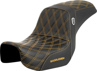 Saddlemen Pro Series SDC Performance Grip Gold Stitched Seat For Harley Davidson 2006-2017 FXD Dyna Models (SC80604GOL)