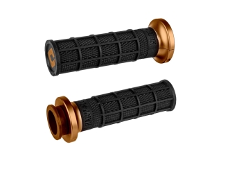 ODI Lock-on Hart-luck Signature Full-Waffle Grips In Bronze For 2018-2024 Indian Challenger, Chief, Chieftan, Darkhorse Models (V31ITW-BZ-Z)