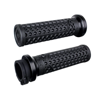 ODI Vans Signature Lock-On Grips In Black For 1984-2022 Harley Davidson Single And Dual Throttle Cable Models (V31VHCWB-MB)