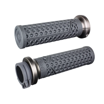 ODI Vans Signature Lock-On Grips In Grey For 1984-2022 Harley Davidson Single And Dual Throttle Cable Models (V31VHCWH-H)