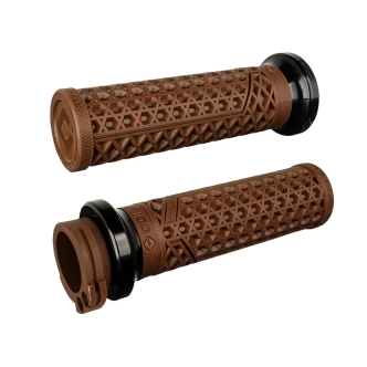 ODI Vans Signature Lock-On Grips In Brown For 1984-2022 Harley Davidson Single And Dual Throttle Cable Models (06303040)