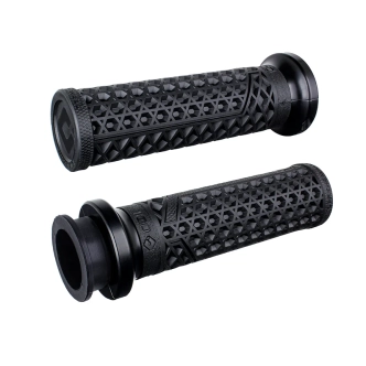 ODI Vans Signature Lock-On Grips In Black For 2018-2024 Indian Challenger, Chief, Chieftan, Darkhorse Models (V31VITWB-MB)